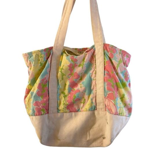 Lilly Pulitzer Dragon Fly tote bag Faded Pink 16.5"x14" - Picture 2 of 12